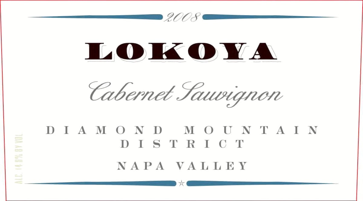 Lokoya Diamond Mountain District Cabernet Sauvignon 2008 Front Label