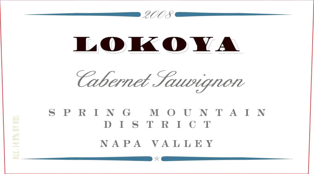 Lokoya Spring Mountain District Cabernet Sauvignon 2008 Front Label