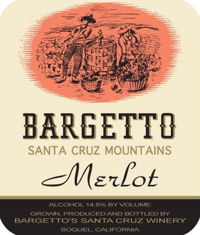 Bargetto Santa Cruz Mountains Merlot 2008 Front Label