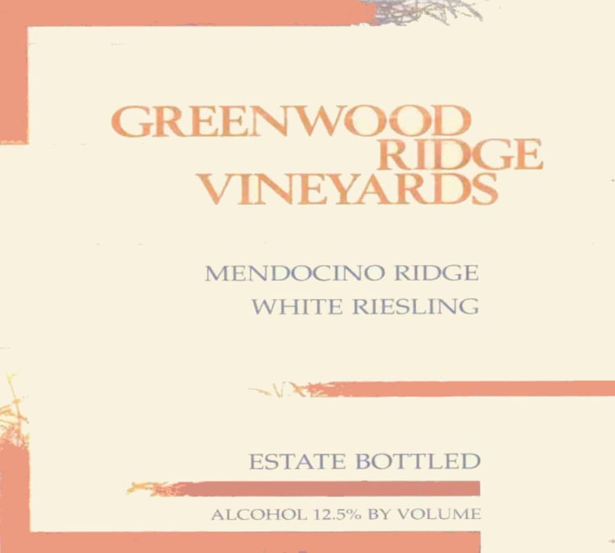 Greenwood Ridge White Riesling 2008 Front Label