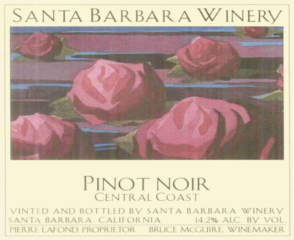 Santa Barbara Winery Pinot Noir 2008 Front Label
