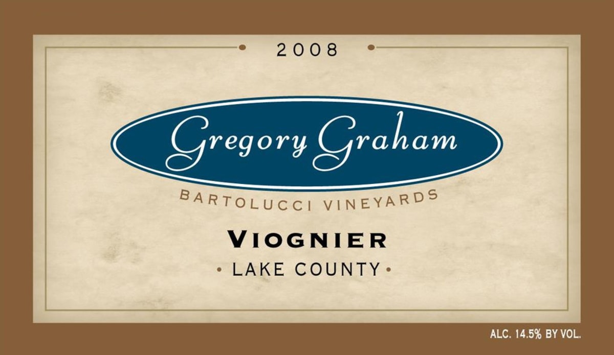 Gregory Graham Bartolucci Vineyard Viognier 2008 Front Label