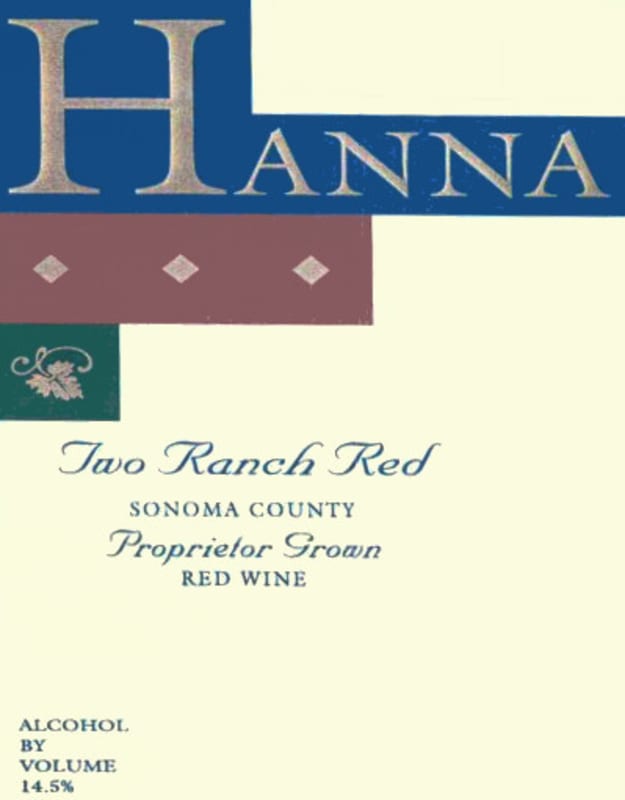Hanna Two Ranch Red 2008 Front Label