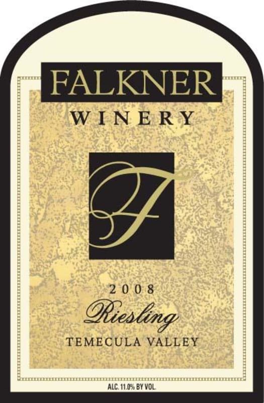 Falkner Winery Riesling 2008 Front Label