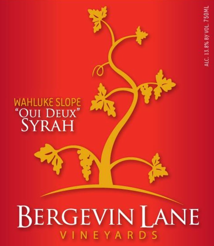 Bergevin Lane Oui Deux Syrah 2008 Front Label