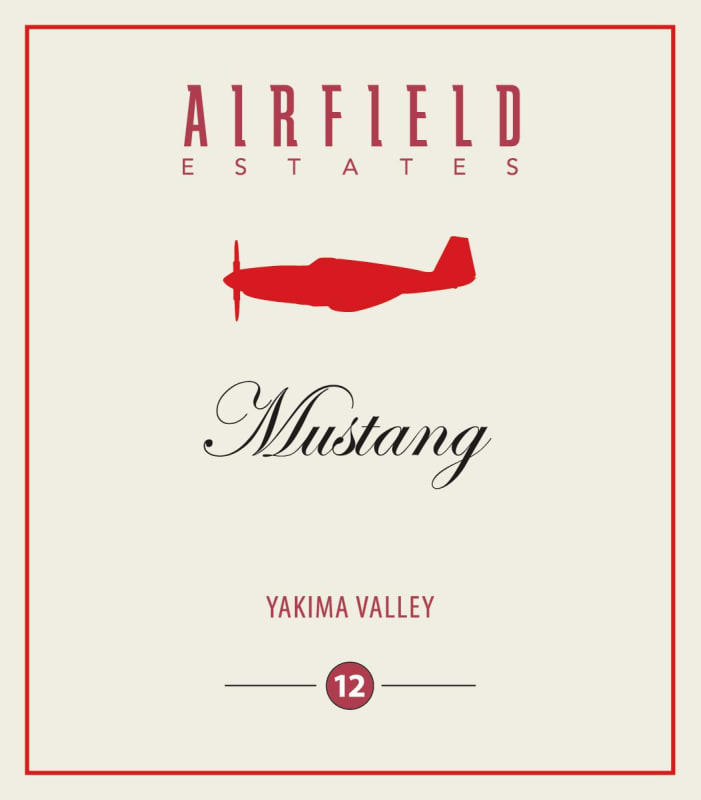 Airfield Estate Mustang Red 2012 Front Label