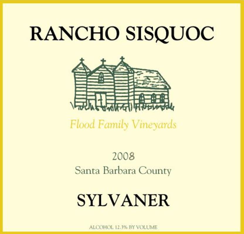 Rancho Sisquoc Flood Family Vineyards Sylvaner 2008 Front Label