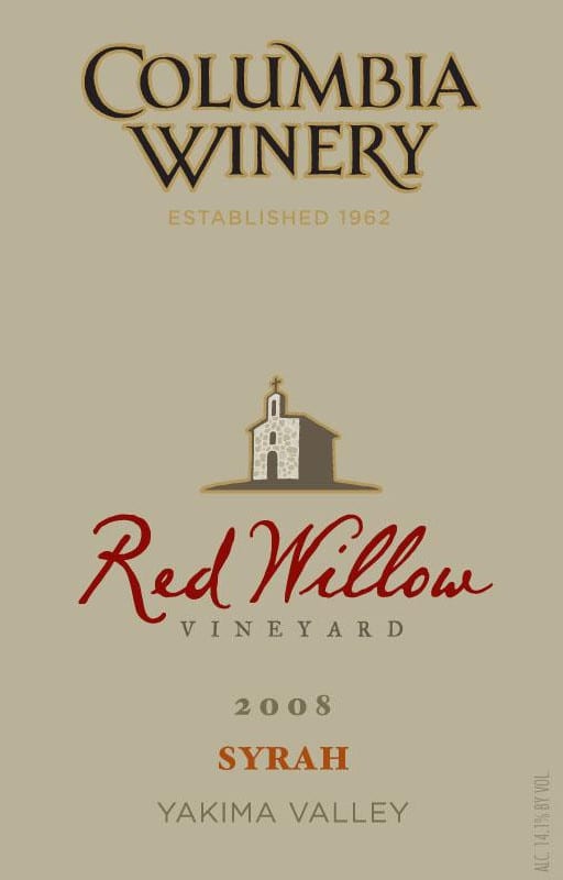 Columbia Winery Red Willow Vineyard Syrah 2008 Front Label