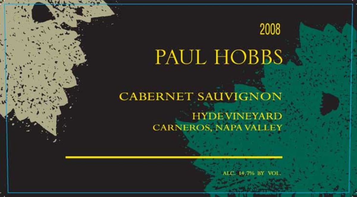 Crossbarn by Paul Hobbs Hyde Vineyard Cabernet Sauvignon 2008 Front Label