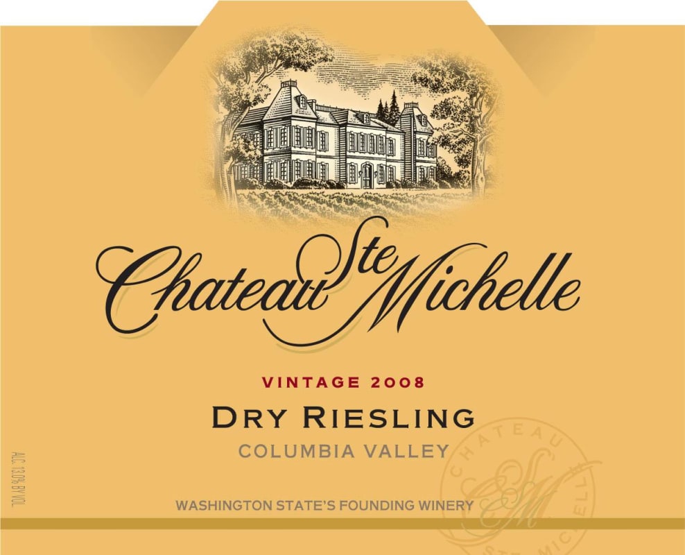 Chateau Ste. Michelle Dry Riesling 2008 Front Label