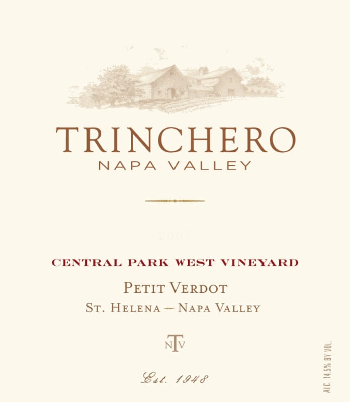 Trinchero Central Park West Vineyard Petit Verdot 2008 Front Label