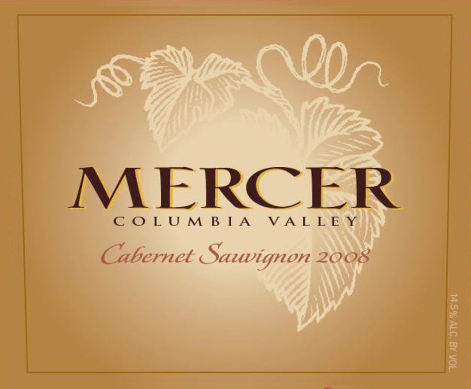 Mercer Estates Cabernet Sauvignon 2008 Front Label