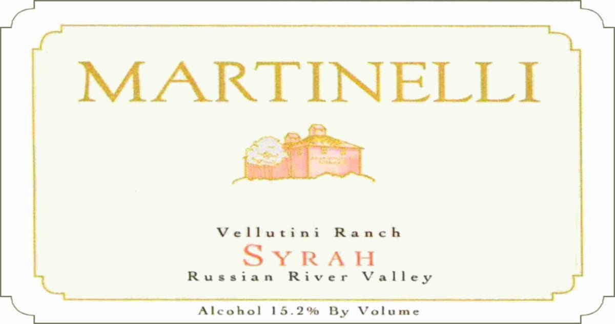 Martinelli Vellutini Ranch Syrah 2008 Front Label