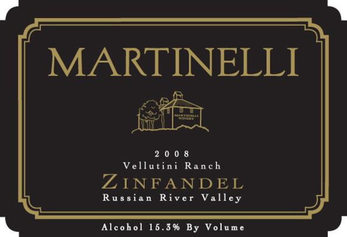 Martinelli Vellutini Ranch Zinfandel 2008 Front Label