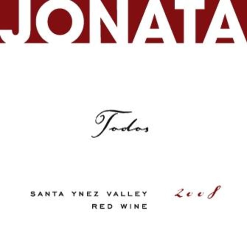 Jonata Todos Red 2008 Front Label