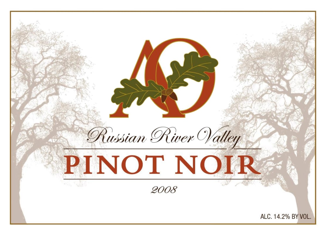 Ancient Oak Cellars Russian River Valley Pinot Noir 2008 Front Label