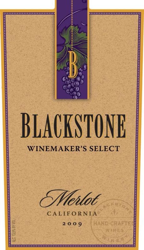Blackstone Winemaker's Select Merlot 2009 Front Label