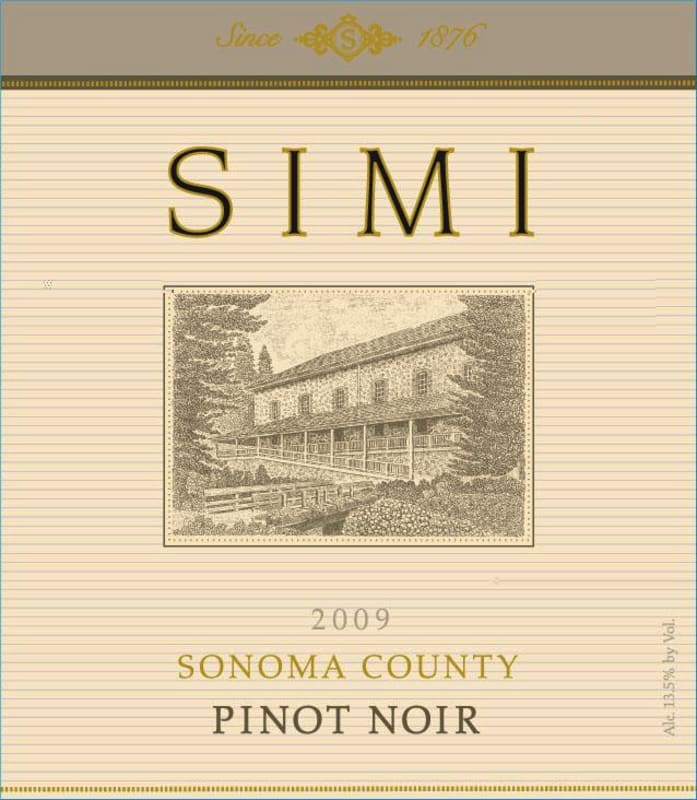 Simi Pinot Noir 2009 Front Label
