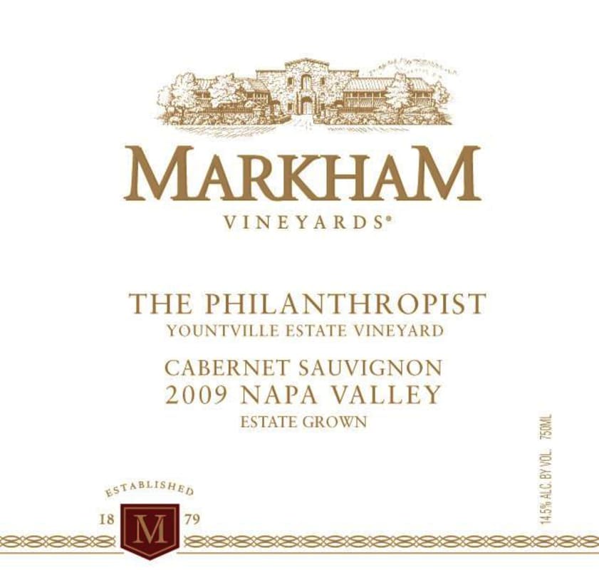 Markham The Philanthropist Cabernet Sauvignon 2009 Front Label