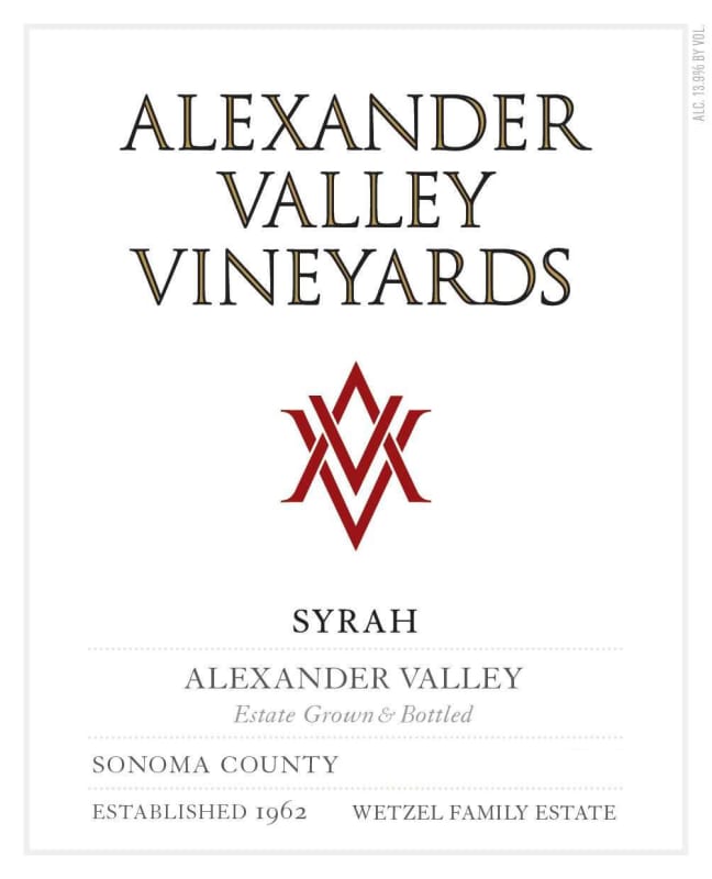 Alexander Valley Vineyards Syrah 2015 Front Label