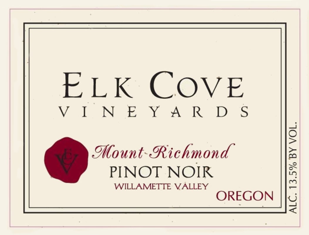 Elk Cove Mount Richmond Pinot Noir 2009 Front Label