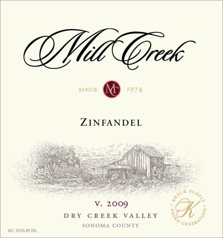 Mill Creek Dry Creek Zinfandel 2009 Front Label