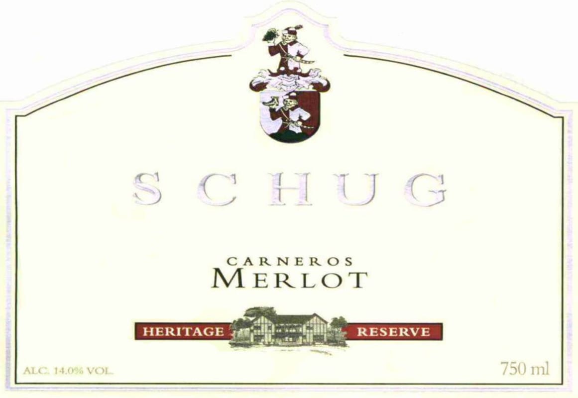 Schug Heritage Reserve Merlot 2009 Front Label