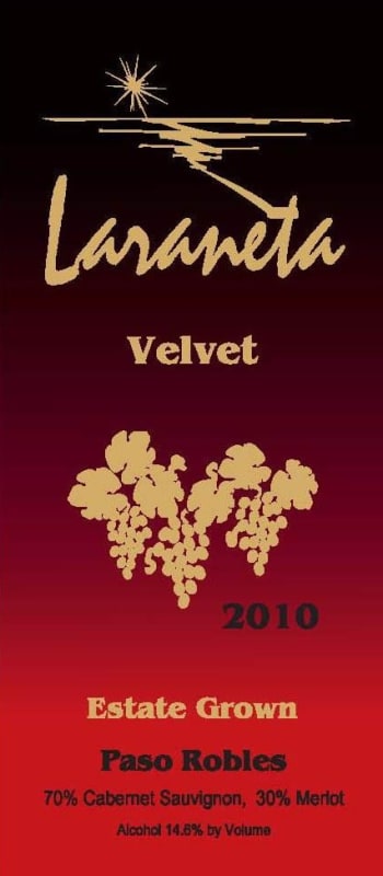 Laraneta Winery Velvet 2010 Front Label