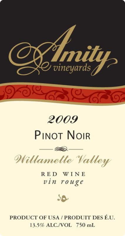 Amity Pinot Noir 2009 Front Label