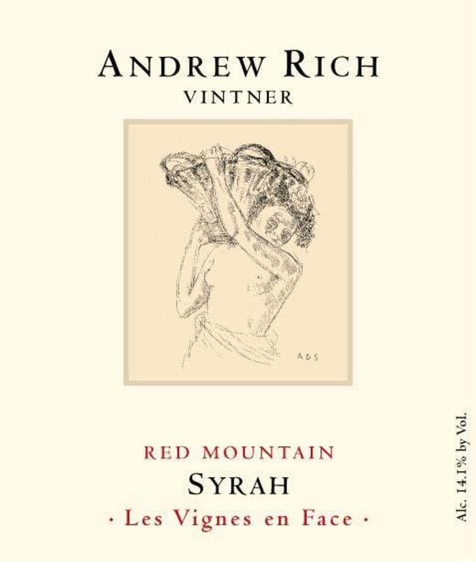 Andrew Rich Les Vignes en Face Syrah 2009 Front Label