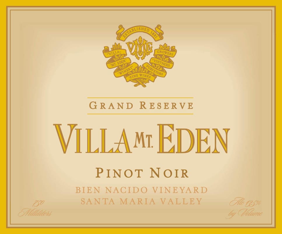 Villa Mt. Eden Bien Nacido Vineyard Grand Reserve Pinot Noir 2009 Front Label