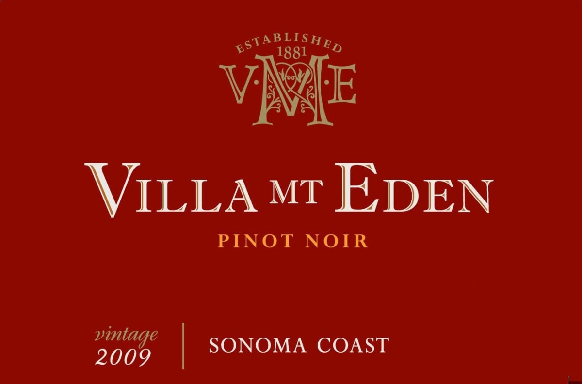 Villa Mt. Eden Sonoma Coast Pinot Noir 2009 Front Label