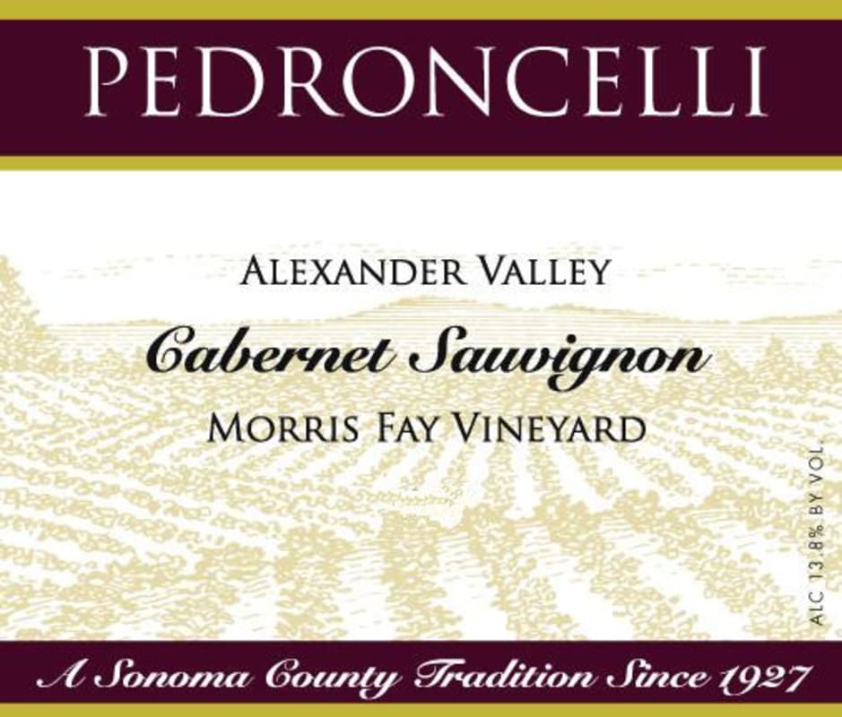 Pedroncelli Morris Fay Vineyards Cabernet Sauvignon 2009 Front Label