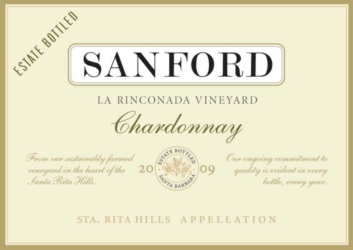 Sanford La Rinconada Pinot Noir 2009 Front Label