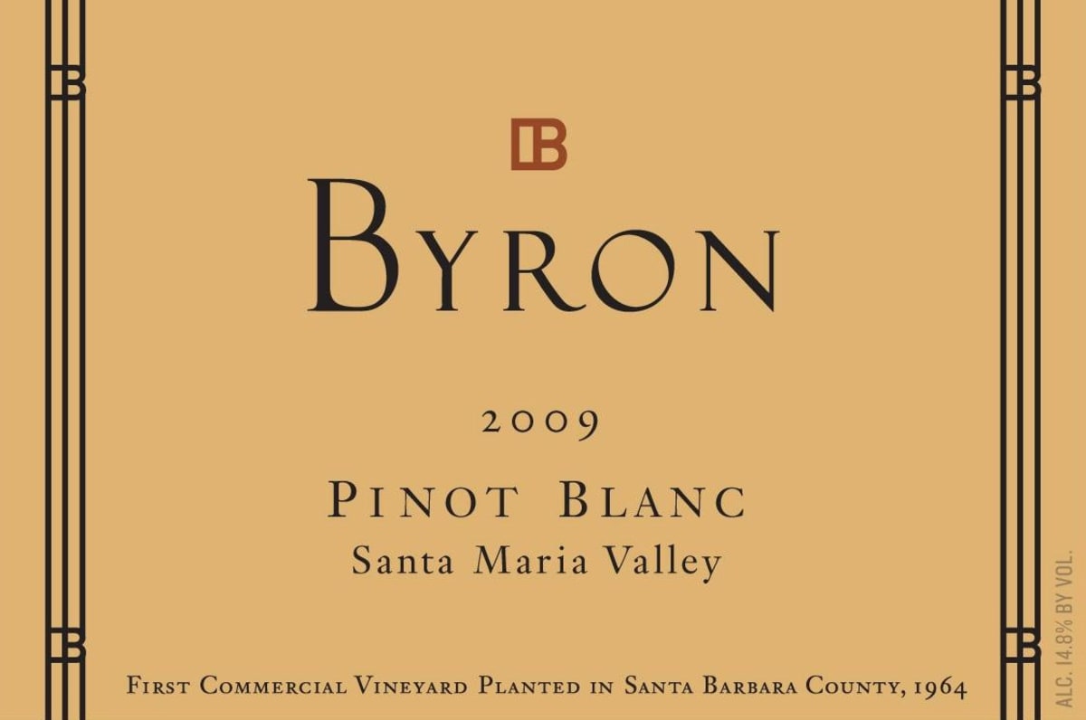 Byron Pinot Blanc 2009 Front Label