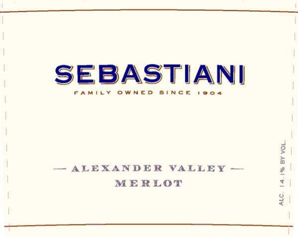Sebastiani Alexander Valley Merlot 2009 Front Label