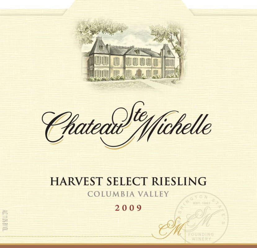 Chateau Ste. Michelle Harvest Select Sweet Riesling 2009 Front Label