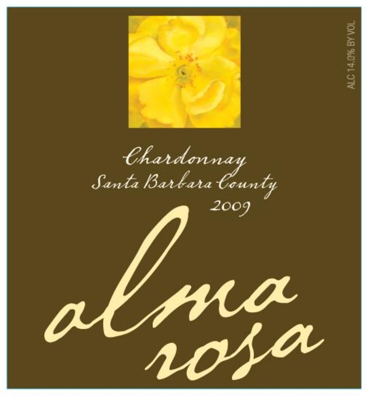 Alma Rosa Santa Barbara County Chardonnay 2009 Front Label