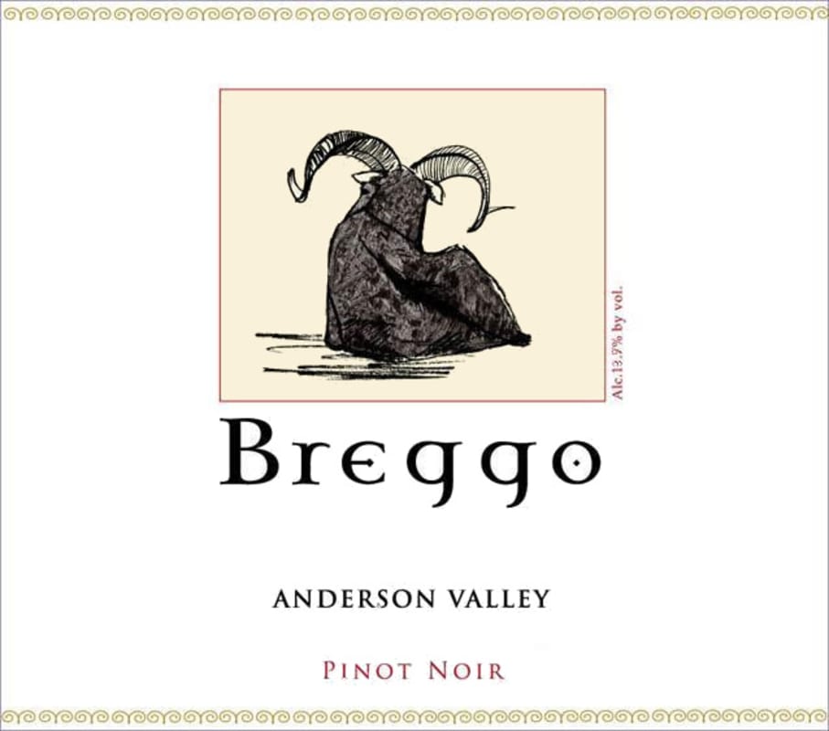 Breggo Cellars Anderson Valley Pinot Noir 2009 Front Label