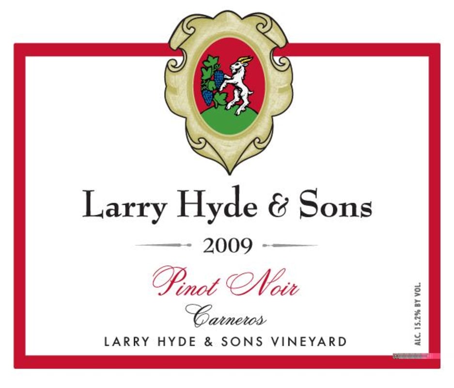 Larry Hyde & Sons Pinot Noir 2009 Front Label