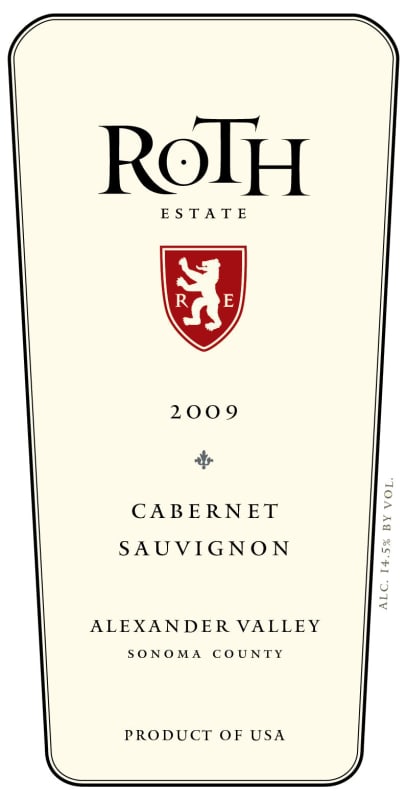 Roth Estate Alexander Valley Cabernet Sauvignon 2009 Front Label