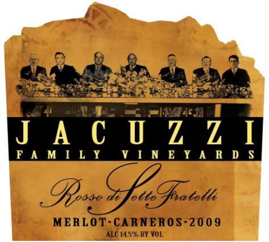 Jacuzzi Rosso di Sette Fratelli Merlot 2009 Front Label