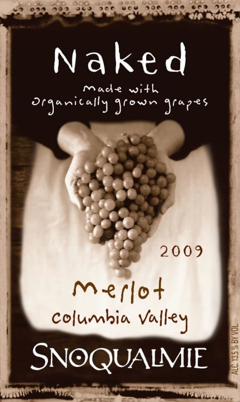 Snoqualmie Naked Merlot 2009 Front Label