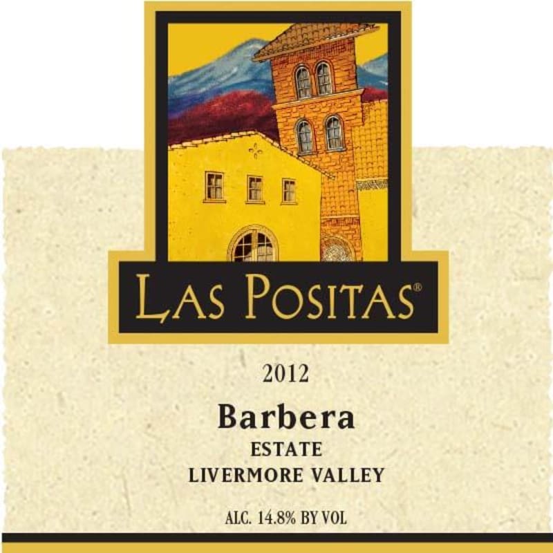 Las Positas Vineyards Estate Barbera 2012 Front Label