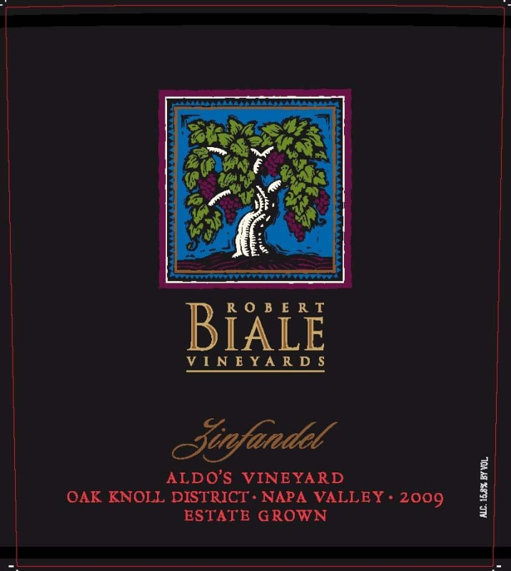 Robert Biale Vineyards Aldo's Vineyard Zinfandel 2009 Front Label