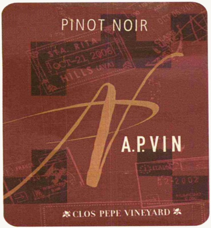 A.P. Vin Clos Pepe Vineyard Pinot Noir 2009 Front Label
