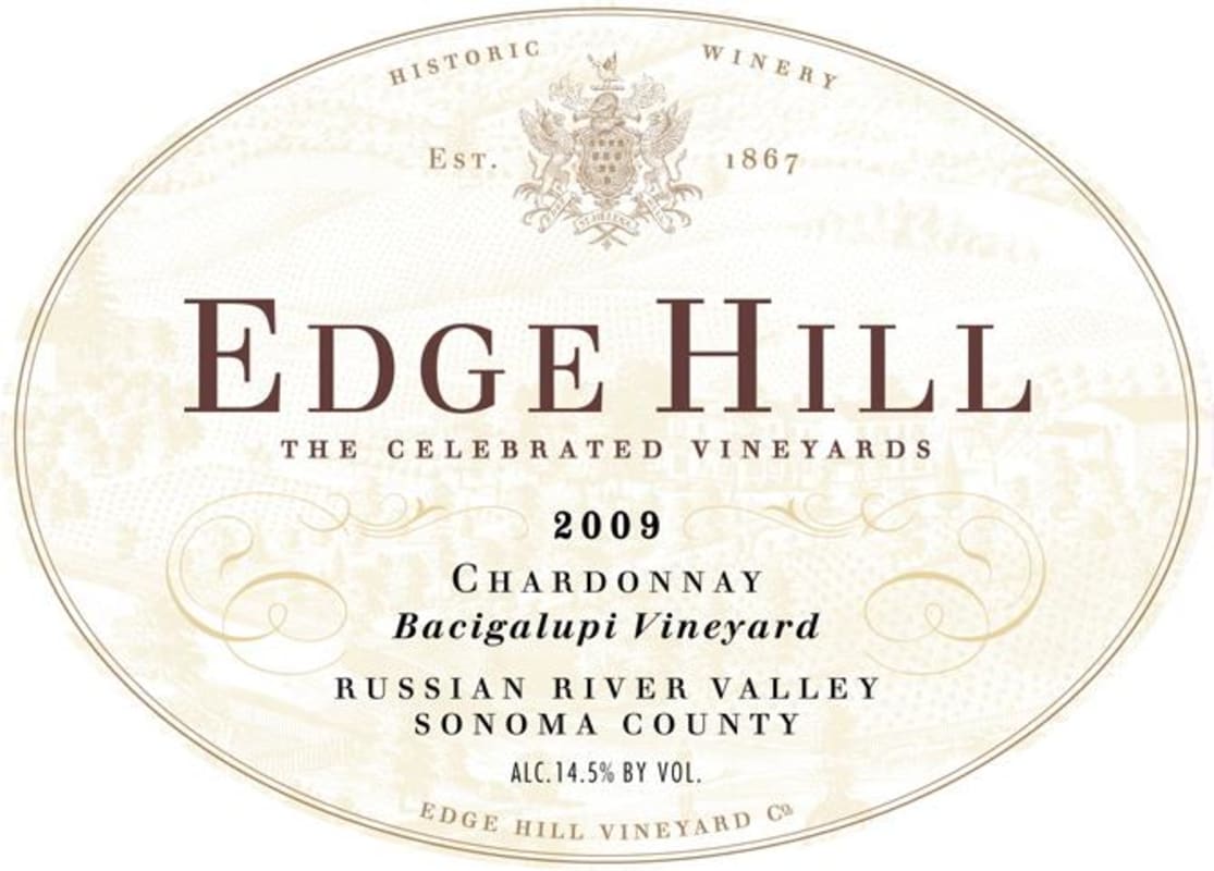 Edge Hill Bacigalupi Vineyard Chardonnay 2009 Front Label