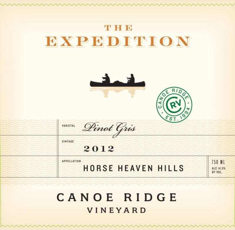 Canoe Ridge The Expedition Pinot Gris 2012 Front Label