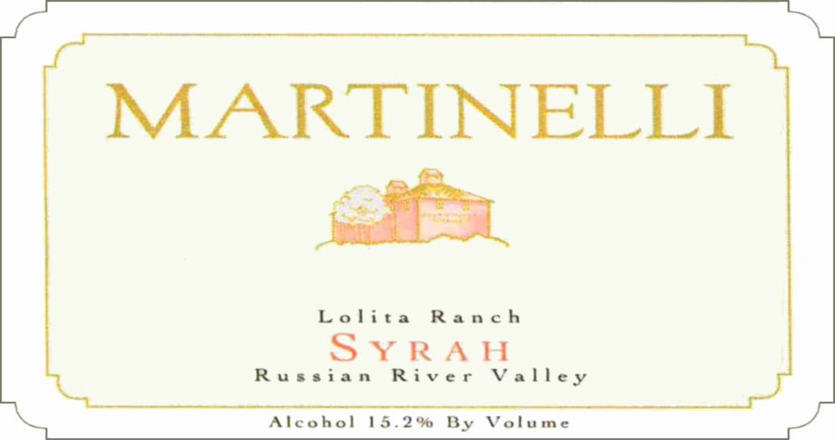 Martinelli Lolita Ranch Syrah 2009 Front Label