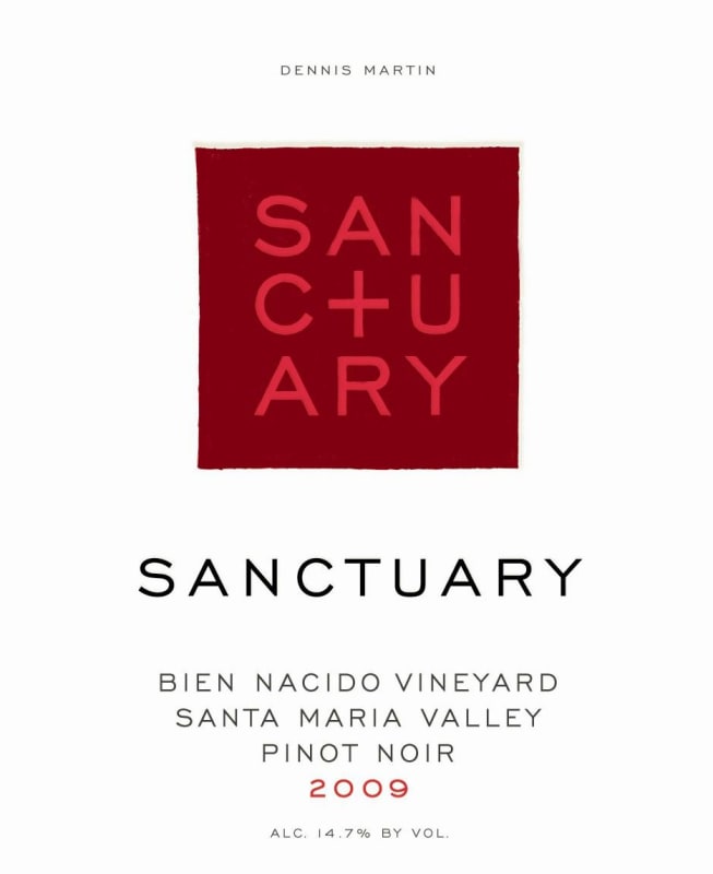Sanctuary Bien Nacido Vineyard Pinot Noir 2009 Front Label